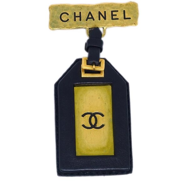 Chanel Black Gold Brooch Pin 94P 175997 - Picture 1 of 4